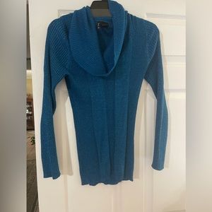 New direction petite medium cowl neck sparkly blue sweater